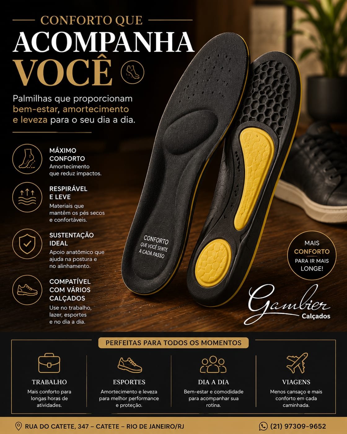 Palmilha Gambier disponível na Gambier