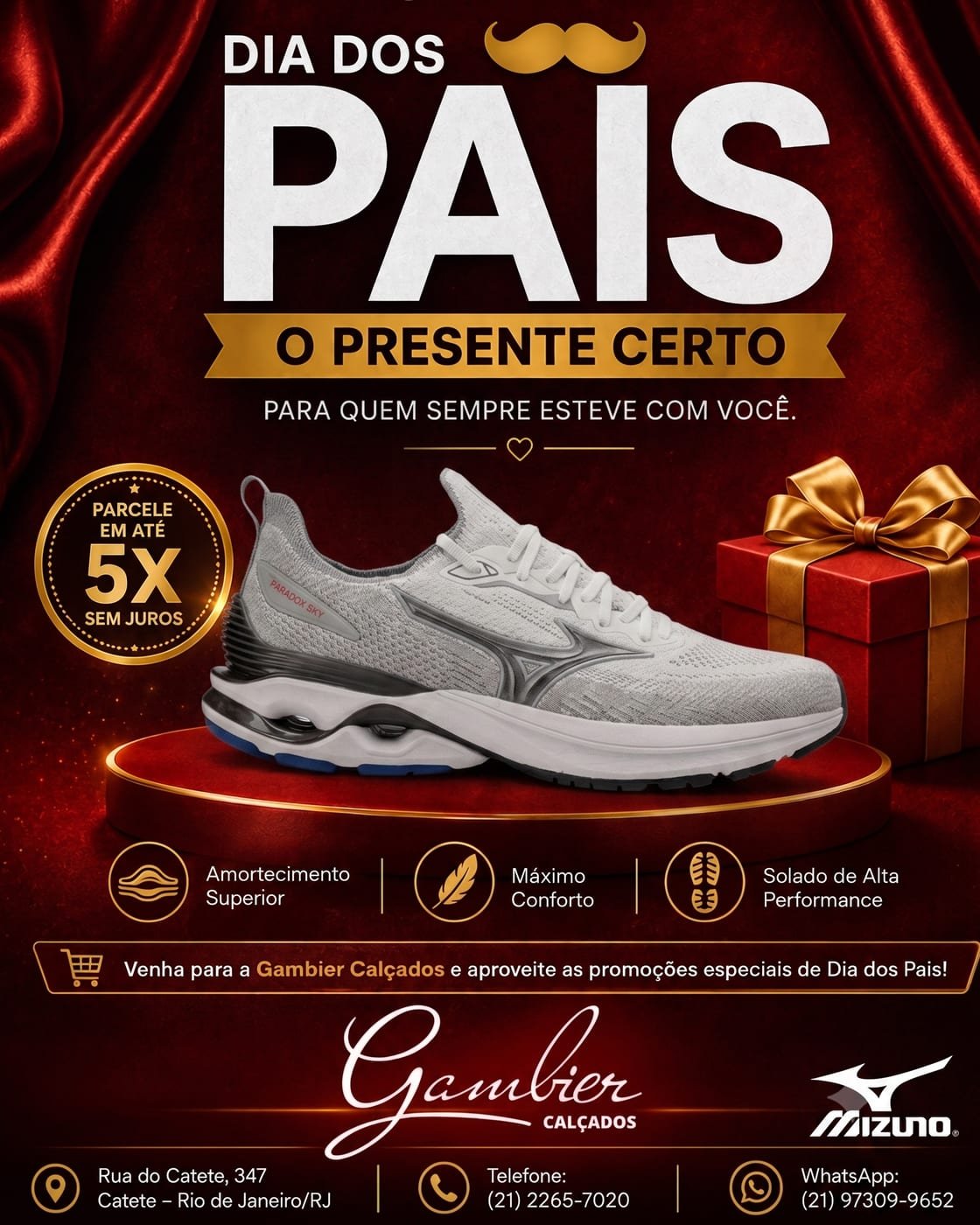 Post Instagram Gambier: campanha Mizuno de Dia dos Pais